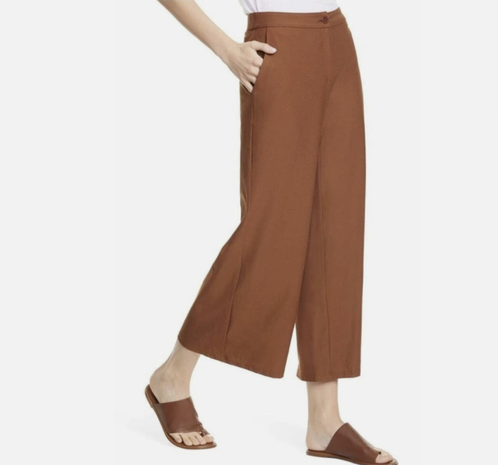 Eileen Fisher Pants Washable Stretch Crepe Wide Leg System Capsule Size 10P